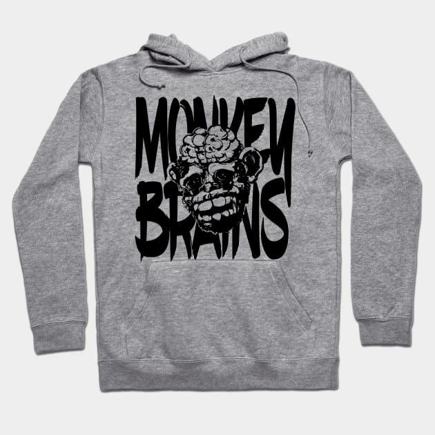 Monkey brains Black Mono Hoodie by GodsBurden